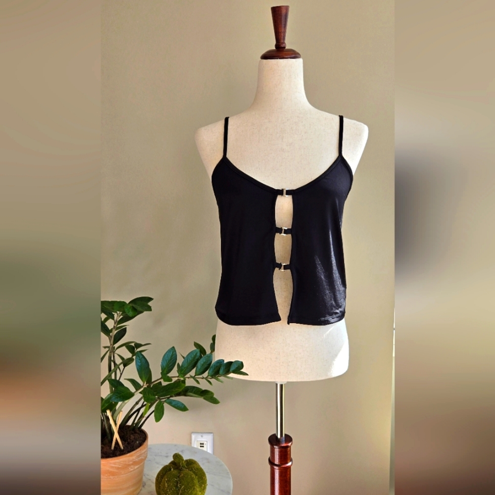 Urban Outfitters Black Cut-Out Crop Top - Edgy & Chic!